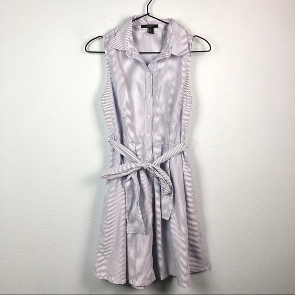 Forever 21 Dresses & Skirts - Forever 21 Striped Button Down Sleeveless Dress M